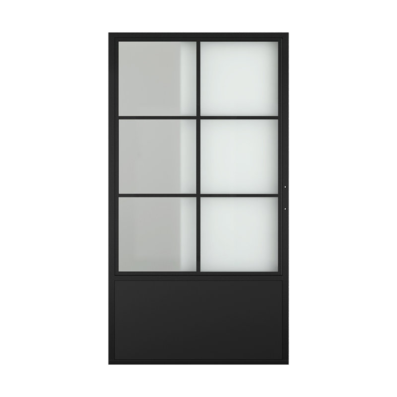 Calhome Glass and Metal Barn Door with Installation Hardware Kit